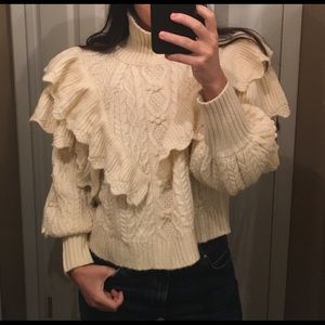 Zara Ruffled Knit Turtleneck